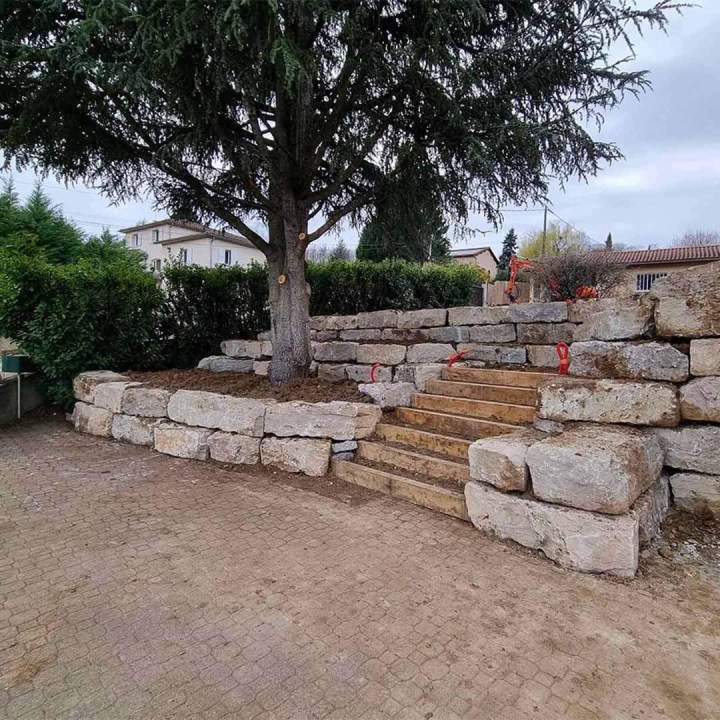 Réalisation mur de soutènement Thonon les Bains